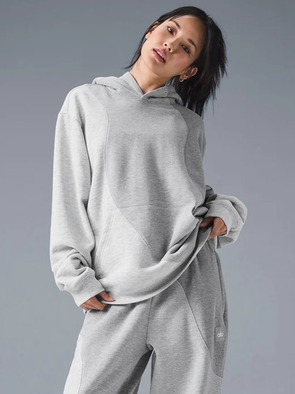 ALO Yoga Make Waves Hoodie in Athletic Heather Grey Tonal - XL